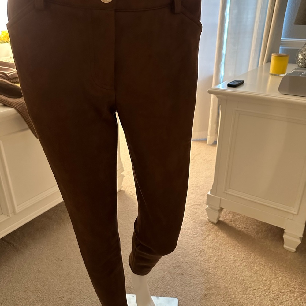 TOMMY HILFIGER BROWN SIZE 2 POLYESTER / SPANDEX PANTS - LOOKS LIKE SUEDE